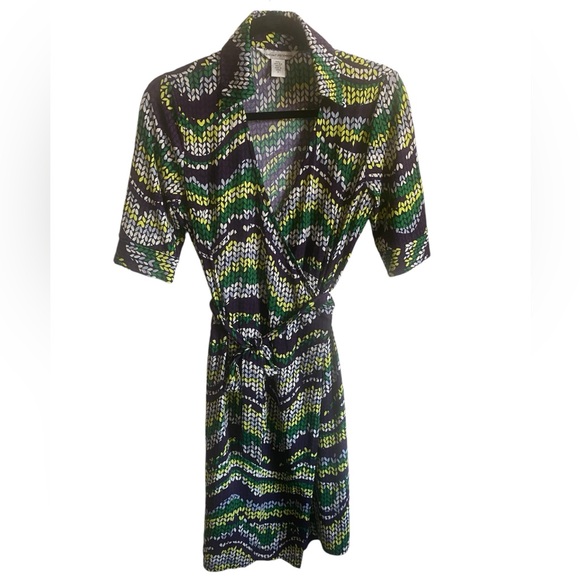 Diane Von Furstenberg 100% Silk Jersey Wrap Dress Size 6 - Picture 3 of 8